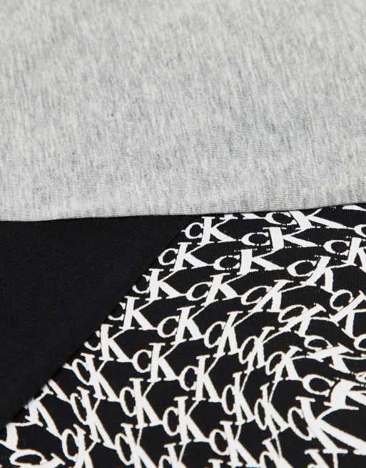 Calvin Klein CK 96 3-pack trunks in printed black, black and grey, 3 of 4