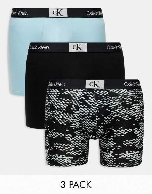 Calvin Klein – CK 96 – 3er-Pack eng geschnittene Boxershorts aus Baumwolle in verschiedenen Farben