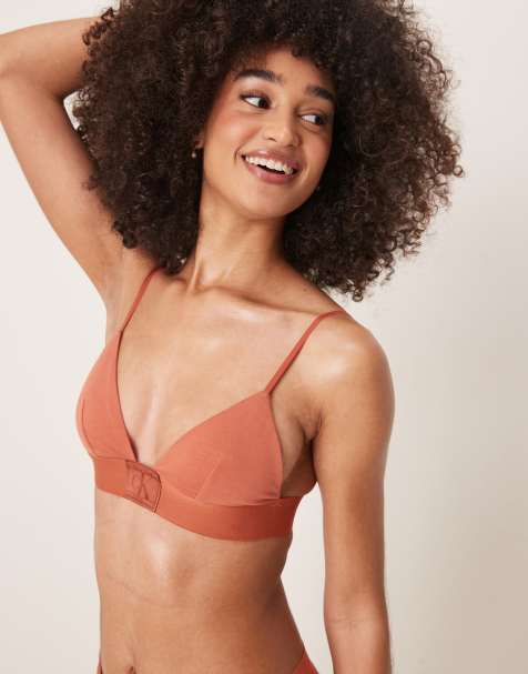 Calvin Klein - CK 96 - Brassière arancione a triangolo con scollo profondo e logo - view 1