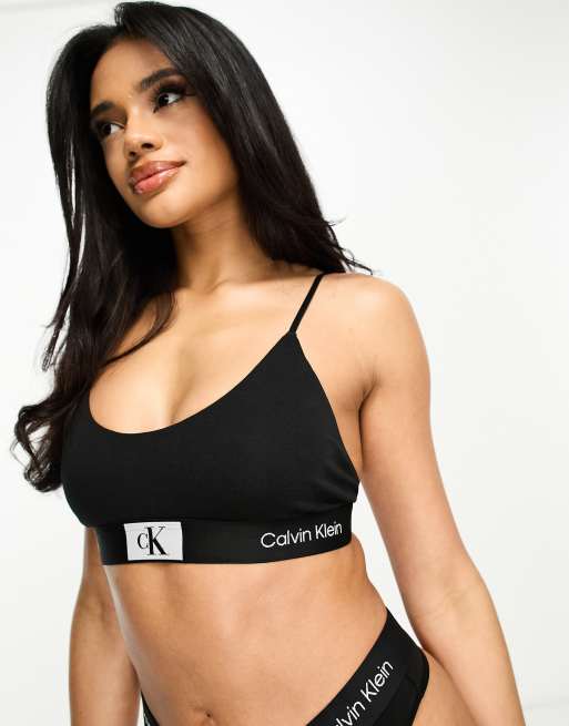 Calvin Klein Jeans UNLINED BRALETTE Noir - Livraison Gratuite