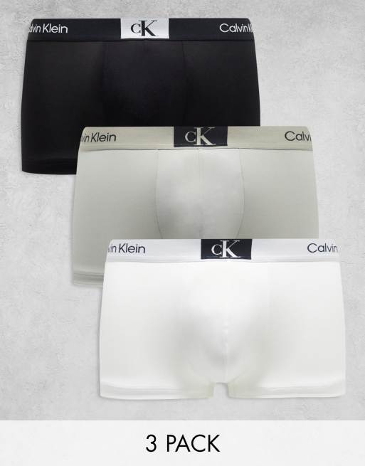 Calvin Klein - CK 96 - Confezione da 3 boxer aderenti a vita bassa multicolore in cotone 