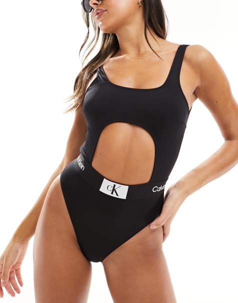 Calvin Klein CK 96 cut-out swimsuit in black - view 1