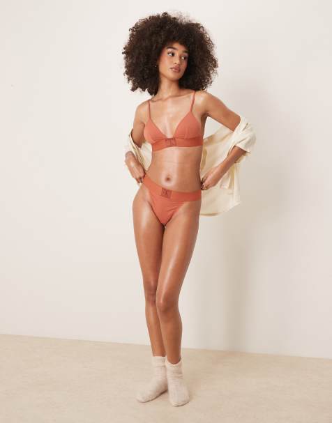 Calvin Klein CK 96 logo string tanga thong in orange - view 1