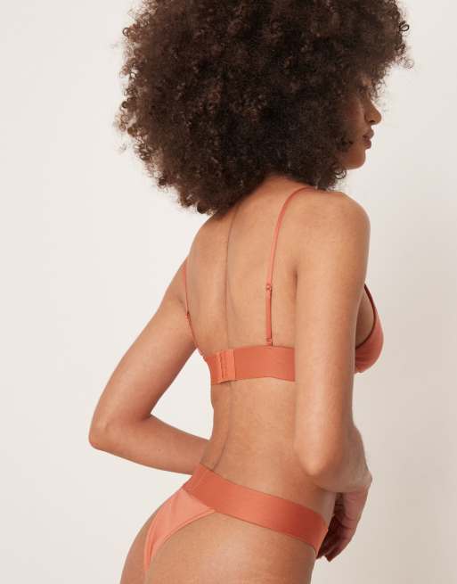 Calvin Klein CK 96 logo string tanga thong in orange, 3 of 4