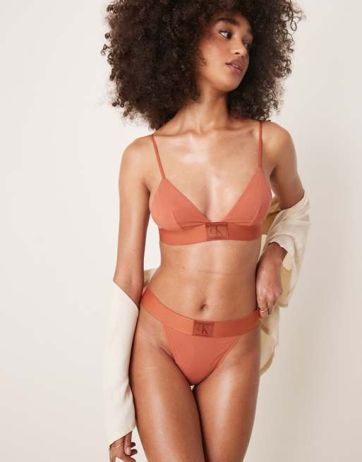 Calvin Klein CK 96 logo string tanga thong in orange, 4 of 4