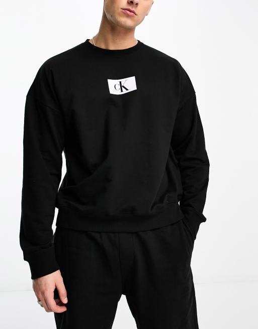 Calvin Klein Jeans sweatshirt with all over logo print black, ASOS