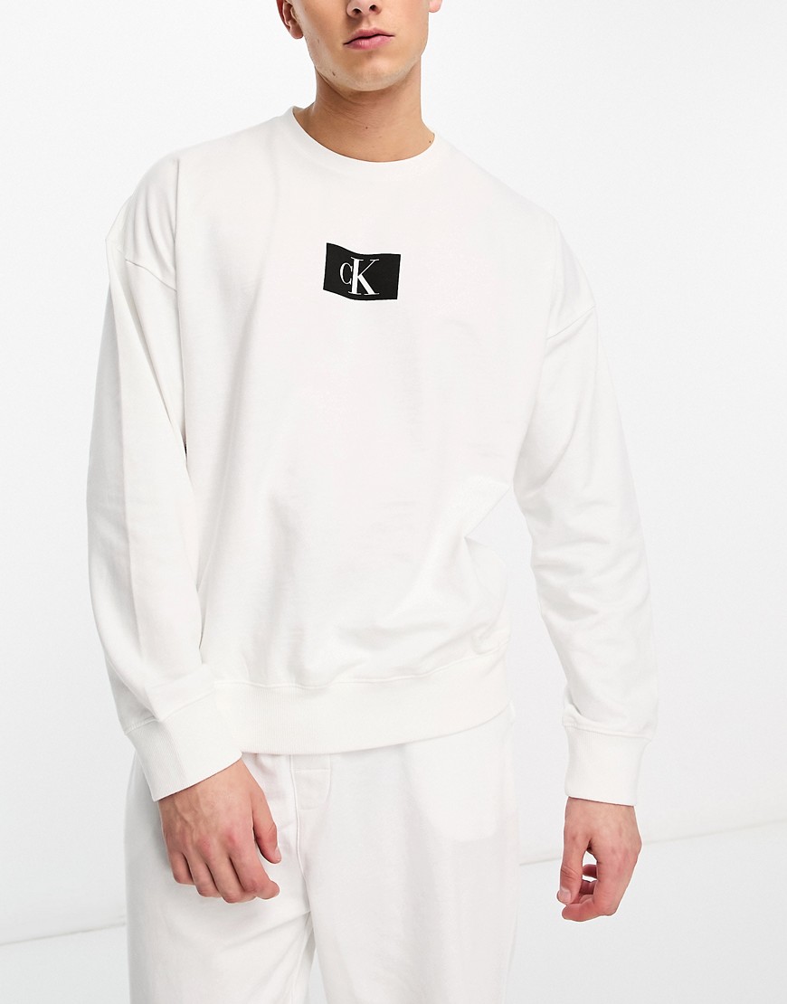 Calvin Klein CK 96 loungewear sweatshirt in white
