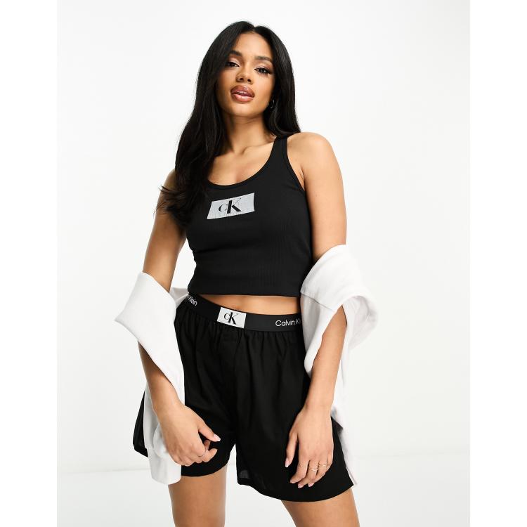 Calvin klein crop on sale top shorts set