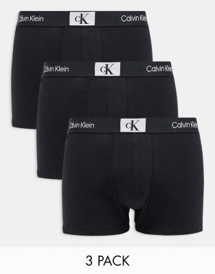 Calvin Klein Ck 96 3 Pack Cotton Briefs In Black In Black