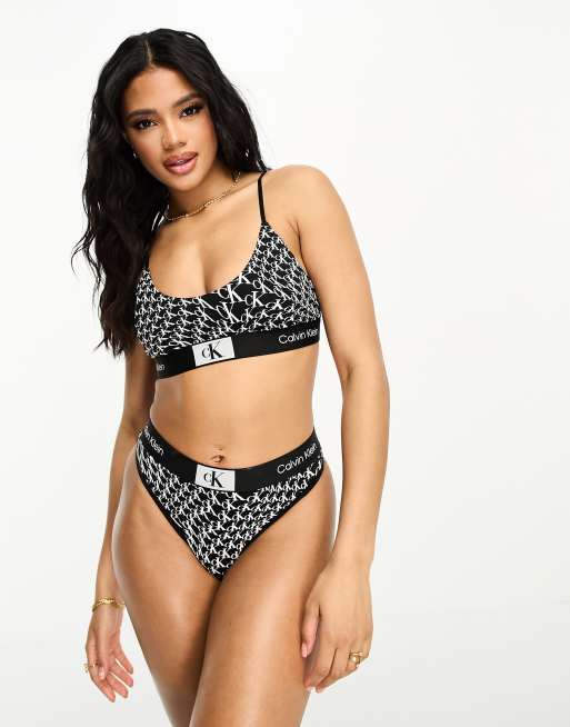 Calvin Klein CK 96 lingerie set in black and logo print