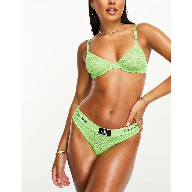 Calvin Klein Women's Unlined Demi Bra in Fabulous Green Calvin Klein