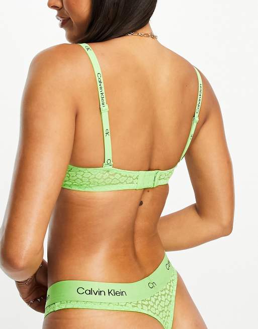 Calvin Klein Green Sheer Mesh Triangle Bra, Compare