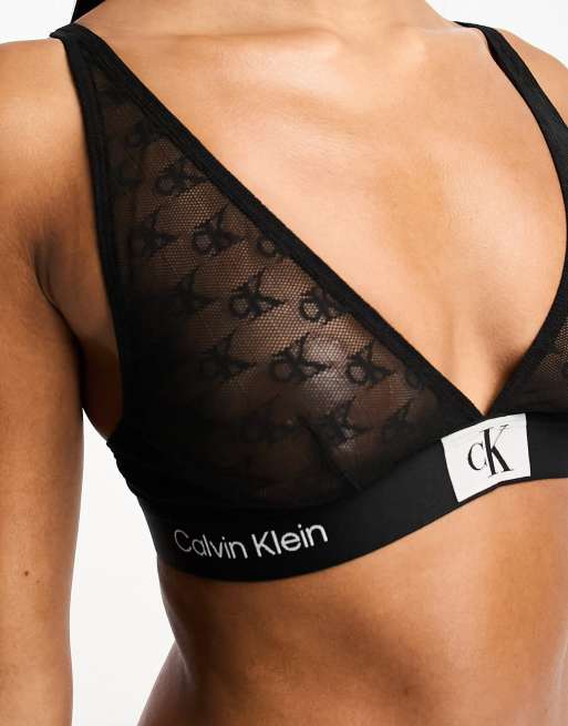 Calvin Klein CK 96 unlined bralette in black