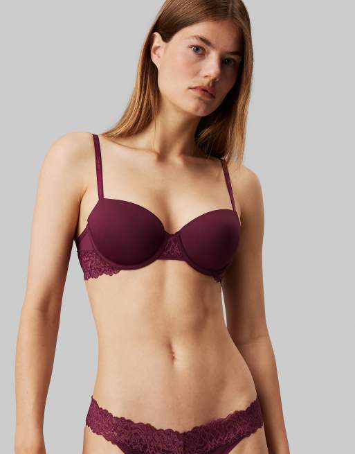 Calvin Klein – CK Attraction – Balconette-BH in Mauve-Weinrot