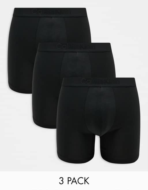 Calvin Klein Cotton Stretch 3 pack boxer briefs in black