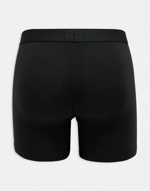 Calvin Klein intense power 2-pack boxers with coloured logo waistband in  black