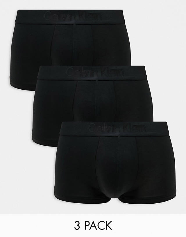 Calvin Klein - ck black 3-pack low rise trunks in black