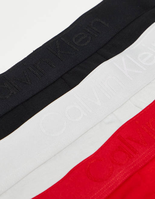 Calvin Klein – CK Black – 3er-Pack Unterhosen in Schwarz, Weiß und Rot mit niedrigem Bund, 2 von 4