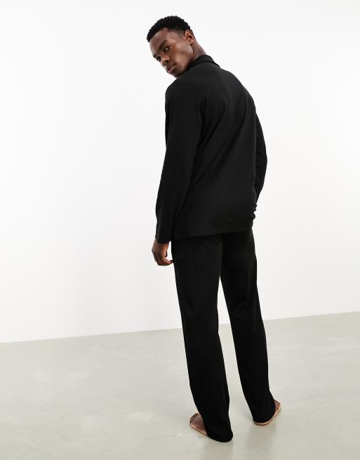 Calvin Klein – CK Black – Svart pyjamas med button down-sovskjorta och byxor, 4 av 4