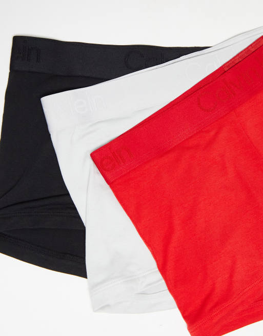 Calvin Klein – CK Black – Svarta, vita och röda trunks med låg midja, 3-pack, 4 av 4