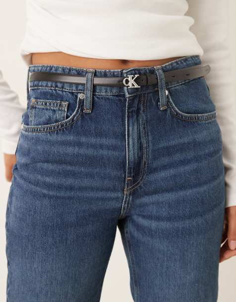 Calvin Klein CK buckle belt in black - view 1