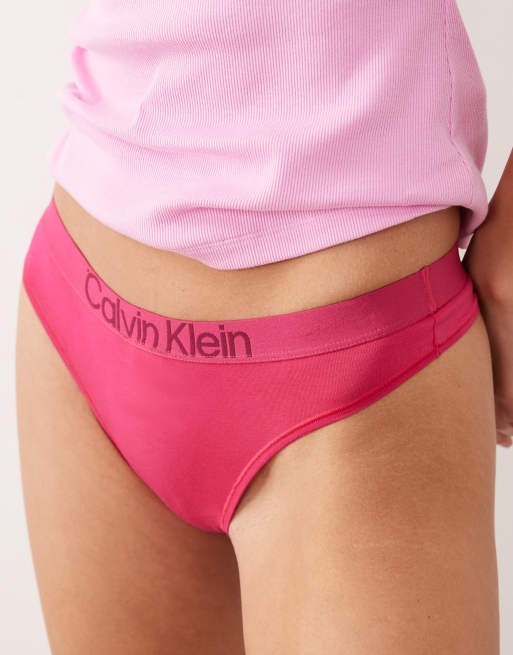Calvin Klein ck cotton lingerie thong in rose pink, 2 of 4