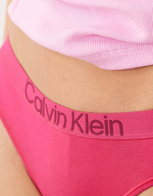 Calvin Klein ck cotton lingerie thong in rose pink, 3 of 4
