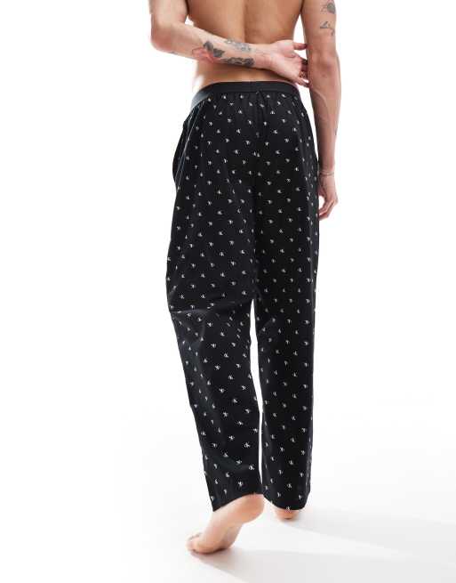 Calvin Klein – CK Established – Czarne spodnie od piżamy ze wzorem z logo, 4 z 4