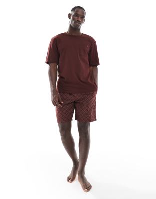 Calvin Klein Calvin Klein CK Established sleep short set in red