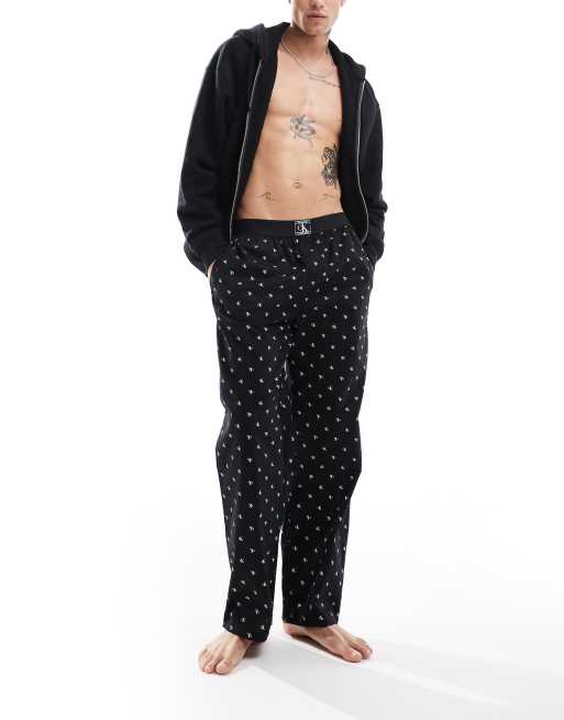Calvin Klein - CK Established - Sorte pyjamasbukser med diamantformet logoprint, 2 af 4