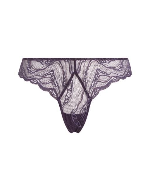 Calvin Klein – CK Instinct – Brasilianischer Slip aus transparenter Spitze in Nachtschatten