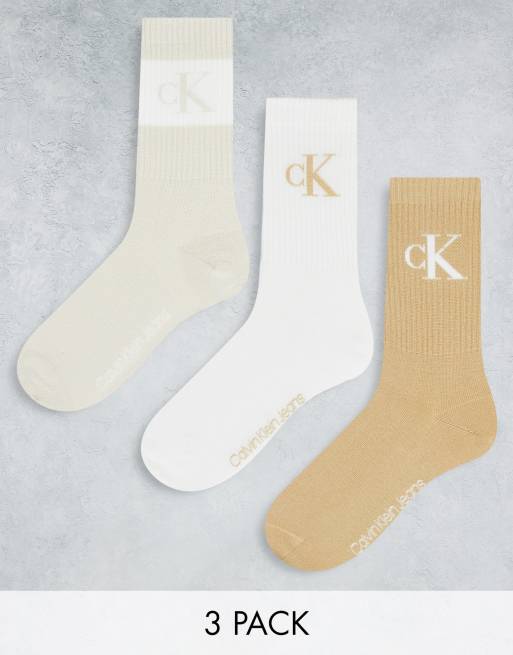 Calvin Klein – CK Jeans – Flerfärgade, korta strumpor med logga