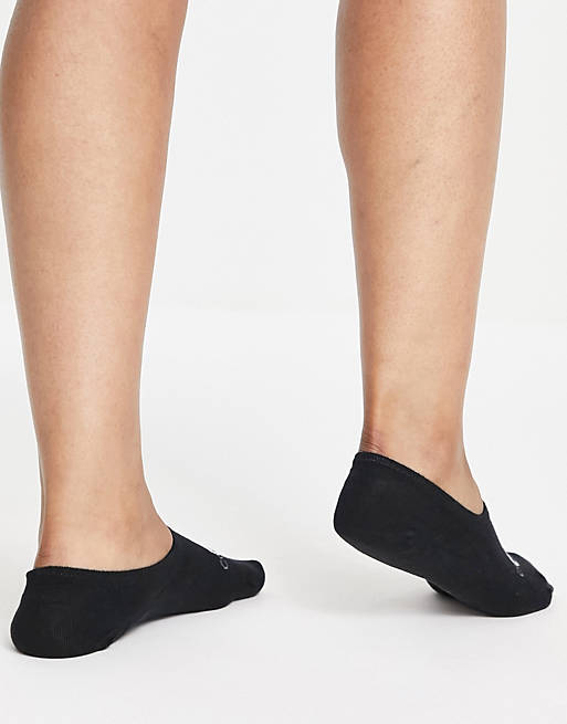 Womens Clothing Hosiery Socks Calvin Klein Denim Ck Jeans Logo Footie Socks in Black 