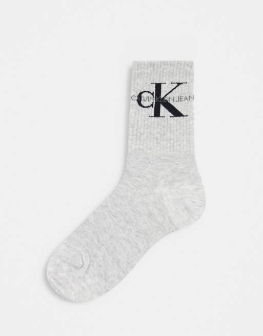 Calvin Klein CK Jeans logo short socks in grey