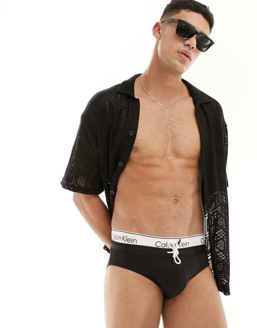 Calvin Klein – CK Meta Legacy – Badehose in Ck-Schwarz
