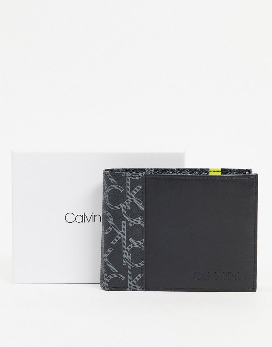 Calvin Klein ck mono 5cc coin billfold wallet-Black