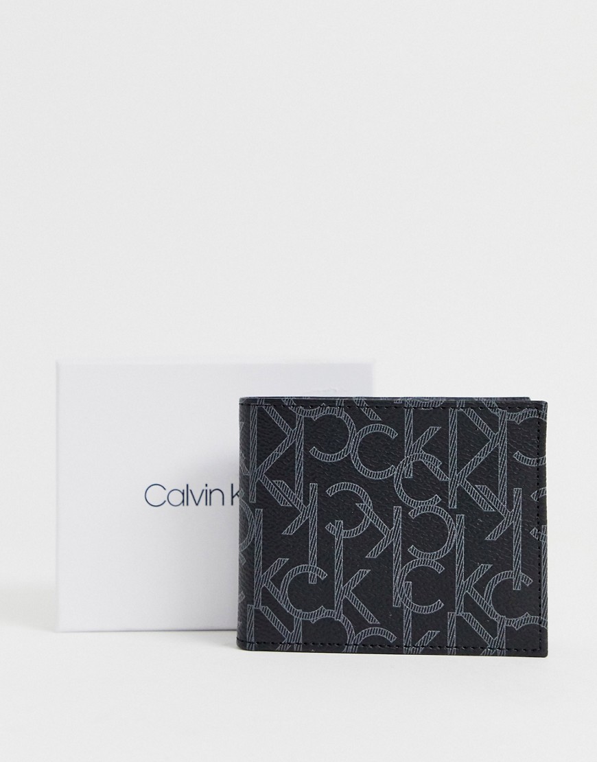 Calvin Klein - CK - Mono leren portemonnee-Zwart