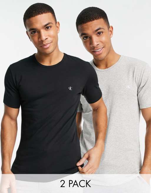 Calvin Klein CK One 2 pack logo crew neck lounge t shirts ASOS