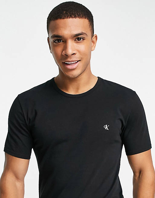 Kinematik Samler blade tema Calvin Klein CK One 2 pack logo crew neck lounge t-shirts | ASOS