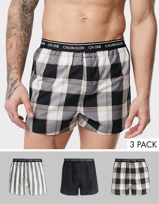 Calvin Klein CK One 3 pack slim fit woven boxers