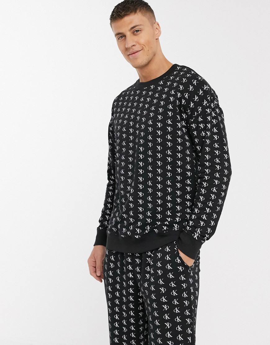 Calvin Klein - CK One - Combi-set van zwaar lounge sweatshirt met logo in zwart