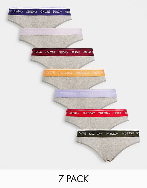 Calvin Klein CK One Cotton bikini style briefs 7 pack in multi colours |  ASOS