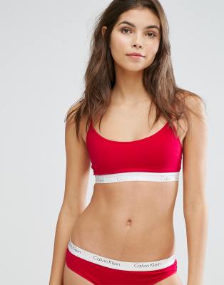 calvin klein red bralette set