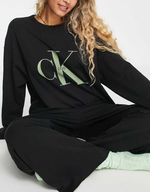 Calvin Klein Womens CK One Cotton Long Sleeve Sweatshirt