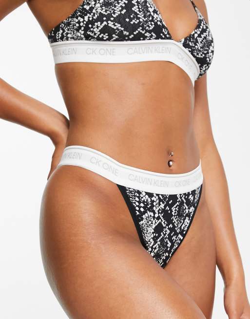 Calvin Klein CK One Cotton tanga brazilian briefs in snake print