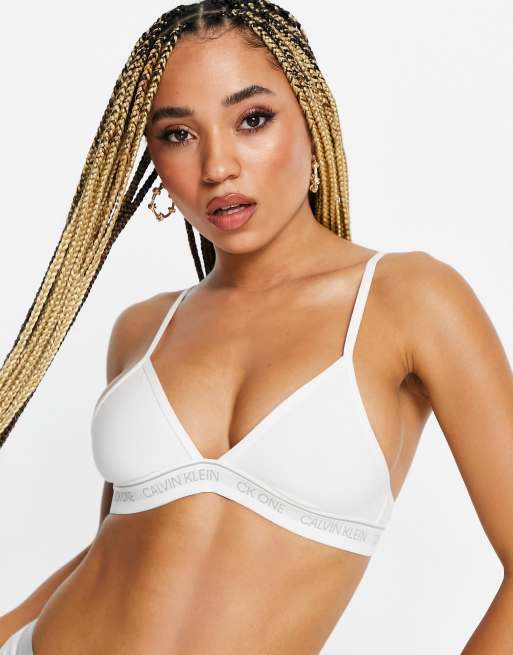 Calvin Klein Girls CK One Triangle Bralette, PVH Classic White