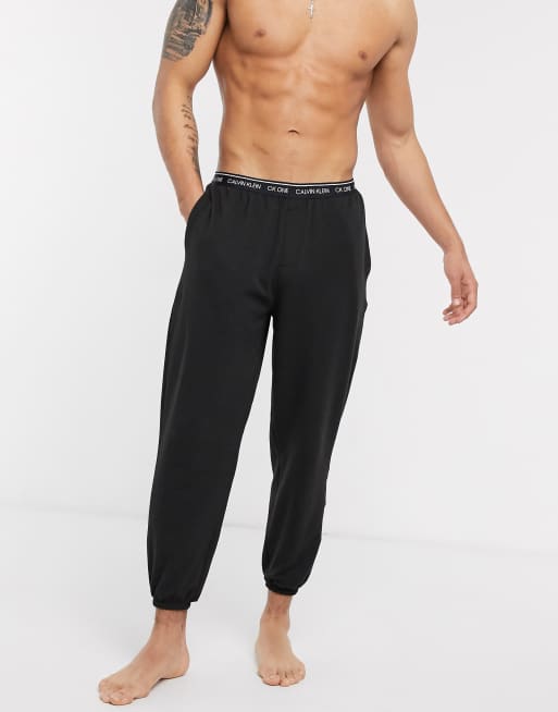 Calvin Klein CK One cuffed lounge joggers in black co ord ASOS