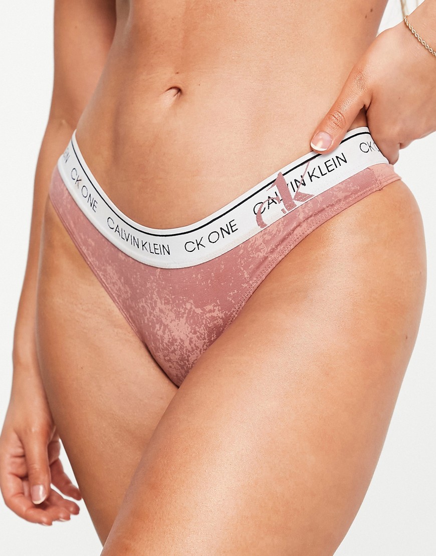 Calvin Klein Ck One Thong In Faded Red Grape