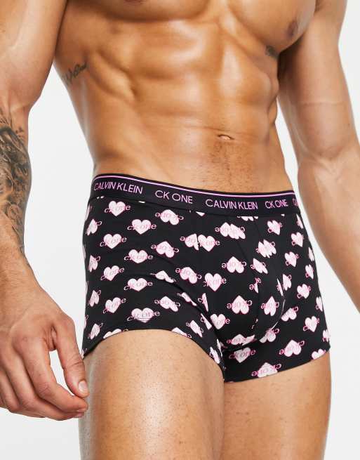 Calvin Klein CK One heart print trunks