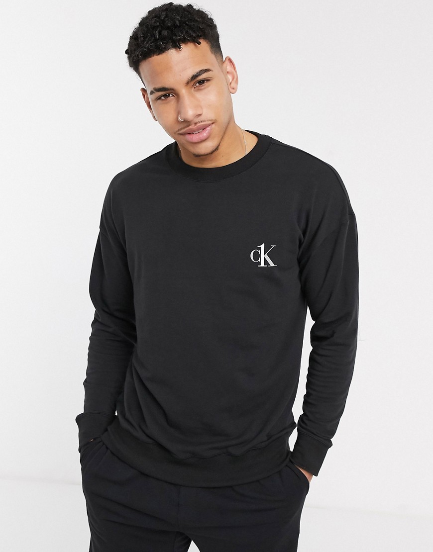 Calvin Klein CK One heavyweight lounge sweatshirt co-ord in black